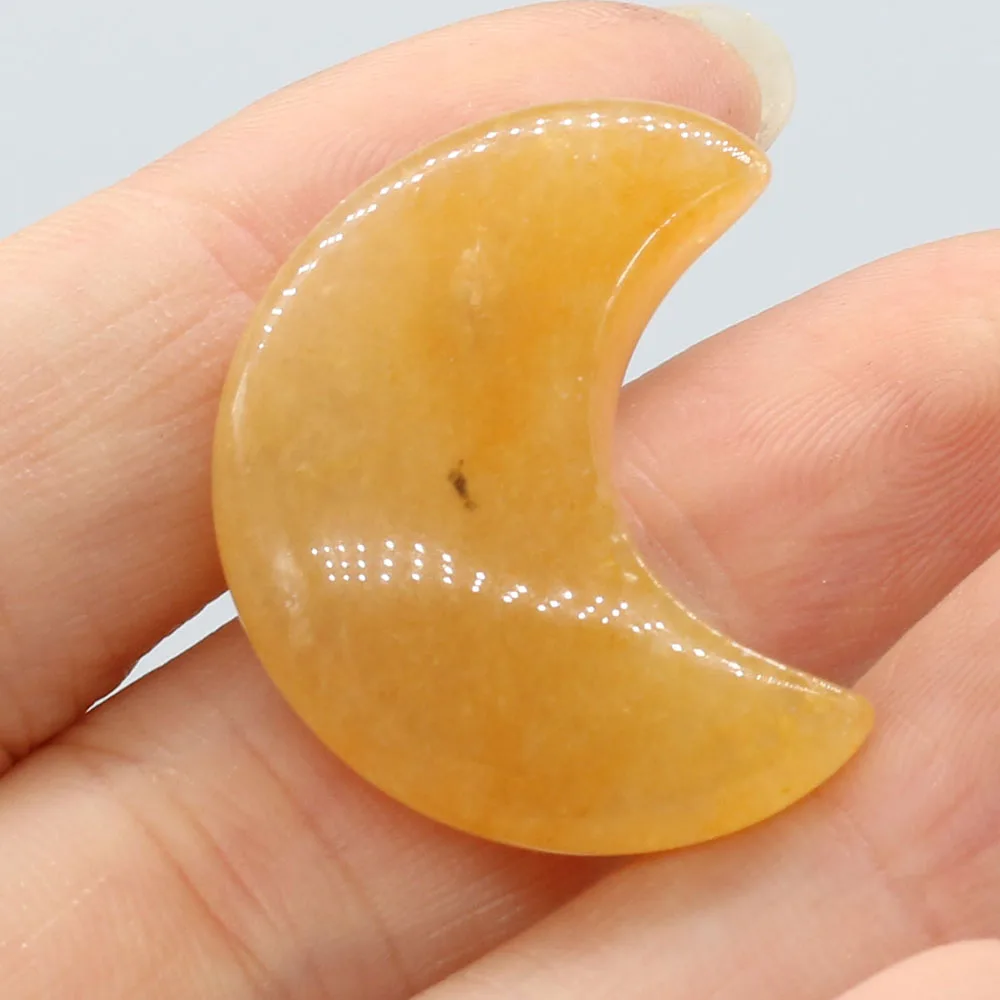 5 قطعة حبات الحجر الطبيعي شكل القمر الأخضر افينتورين روز كوارتز لصنع المجوهرات الشفاء الروحي ديكورات المنزل الهدايا