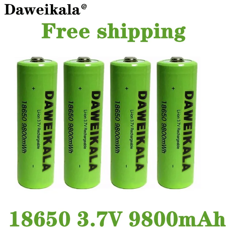 2022New100% nuova batteria ricaricabile 18650 3.7V 9800mAh per torcia torcia frontale batteria ricaricabile agli ioni di litio drop shipping