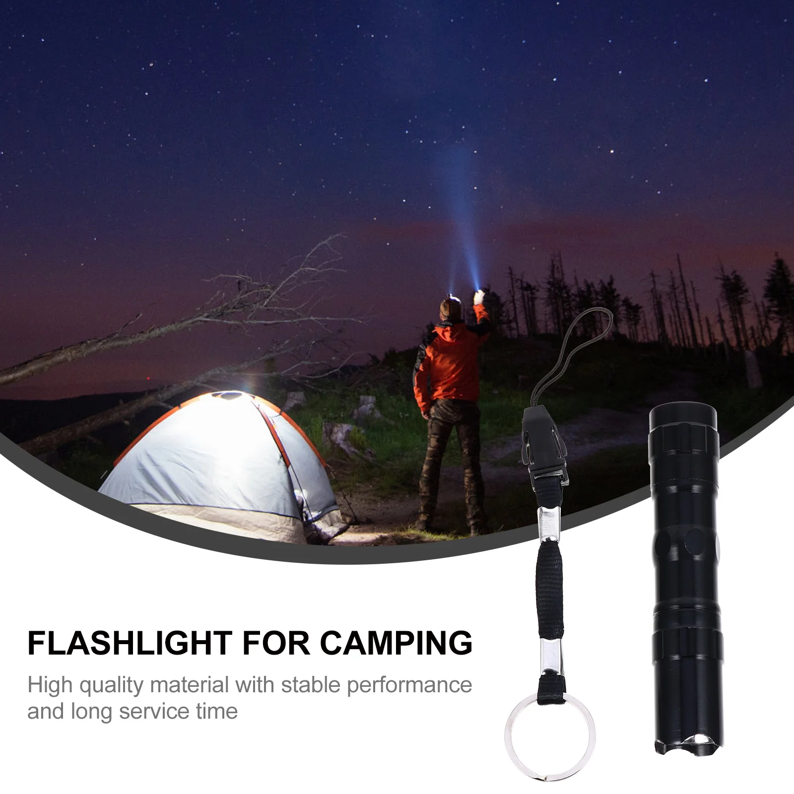 

2Pcs Portable LED Flashlight Aluminium Alloy Mini Torch Outdoor Camping Hiking Emergency Small Lightweight Keychain
