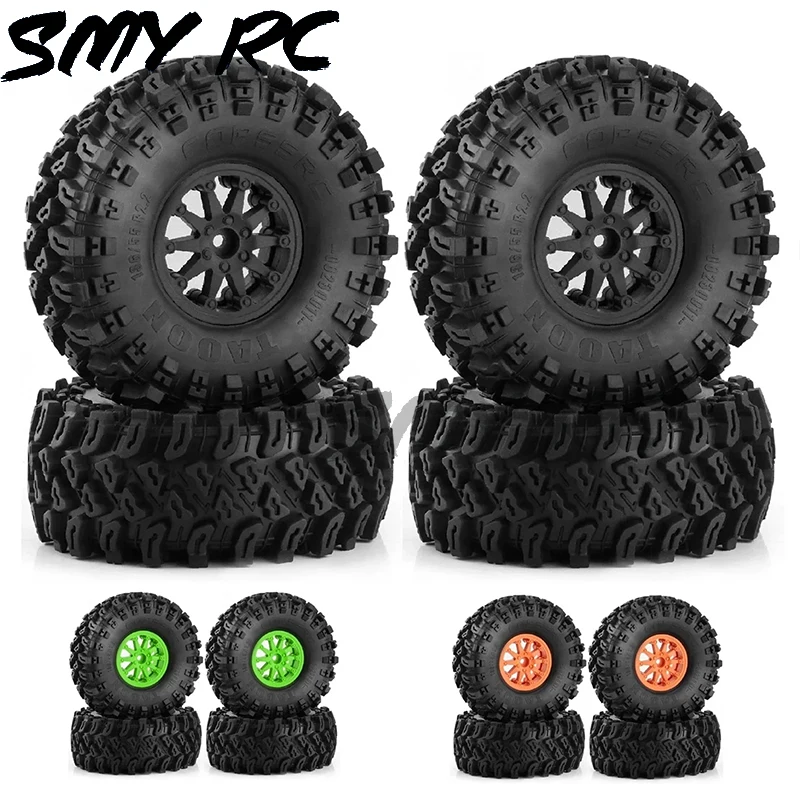 

4pcs 136mm Plastic 2.2" Beadlock Wheel Rim Tire Set for 1/8 1/10 RC Crawler Car Axial SCX10 Wraith Capra TRX4 YK4082 CROSSRC EMO