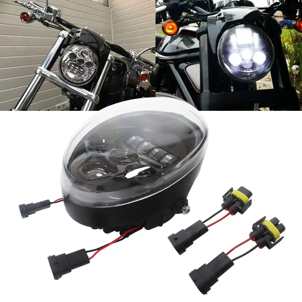 

For Harley V-Rod Muscle VRSCAW VRSCF 2009-2017 Motorcycle Super Bright White Light 6500K shockproof LED Headlamp Hi/Low Beam