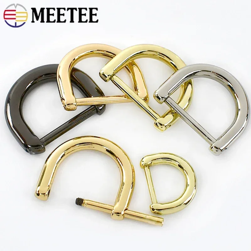 10Pcs Detachable Metal D Ring Buckles for Bag Strap Webbing Chain Clasp Luggage Belt Connector Hanger DIY Hardware Accessories