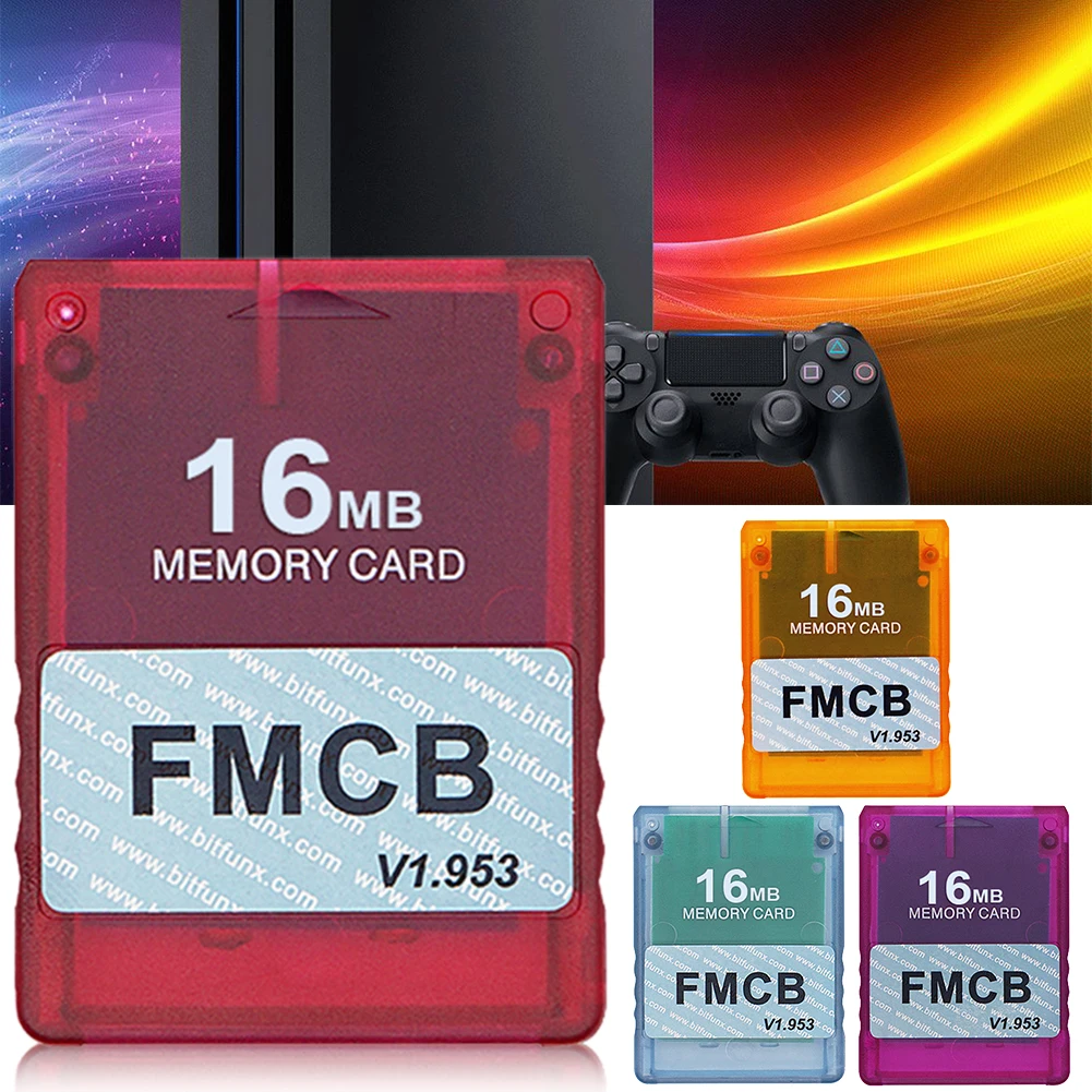 8MB/16MB/32MB/64MB FMCB V1.953 Memory Card Transparent Case with OPL Free Mcboot Game Memory Card for PS2 SONY Playstation