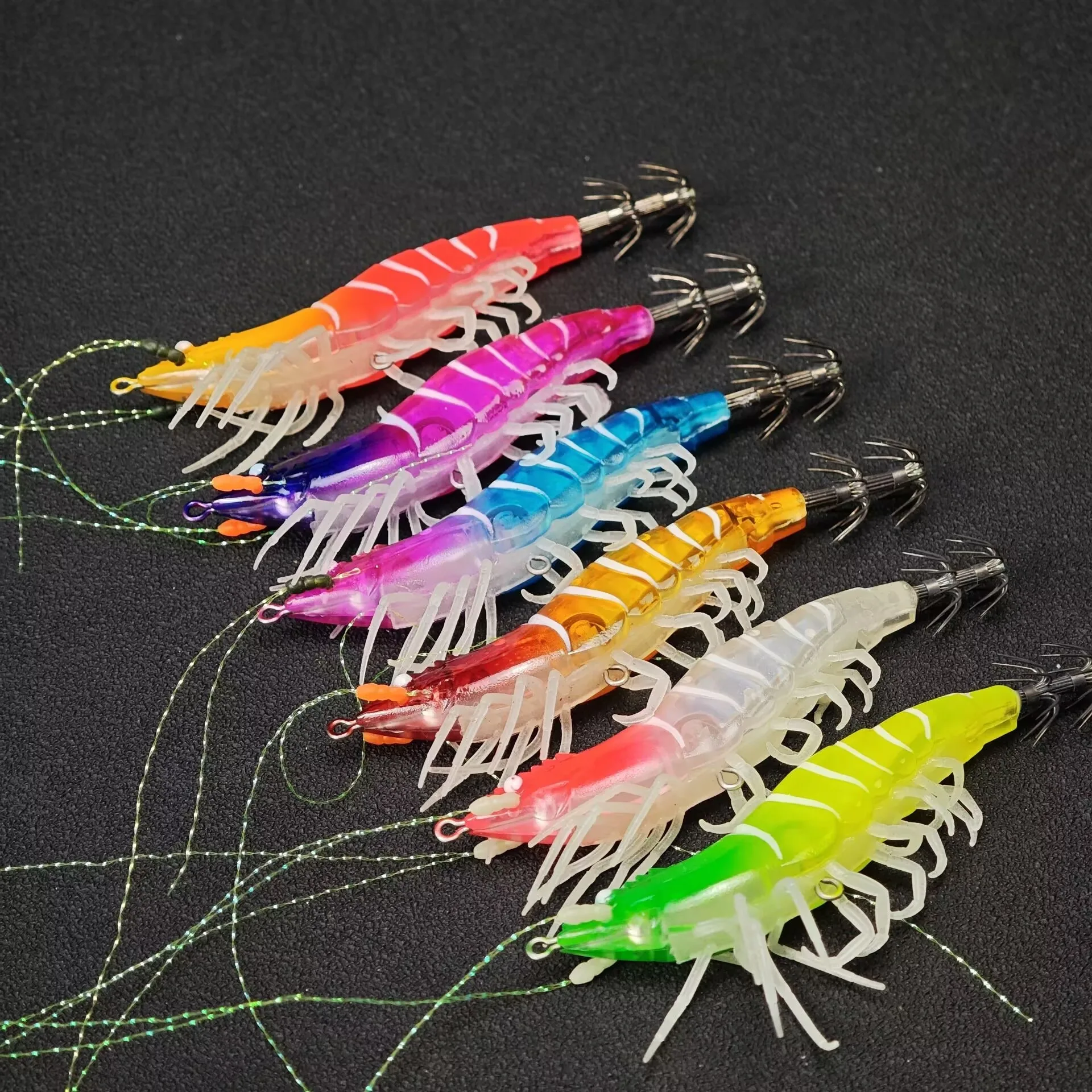 12 Stück Cutlassfish Angelzubehör Oktopus-Garnelen-Köder Leuchtender Tintenfisch-Jig-Köder Haken Salzwasser-Garnelen-Angelköder – Detail 3