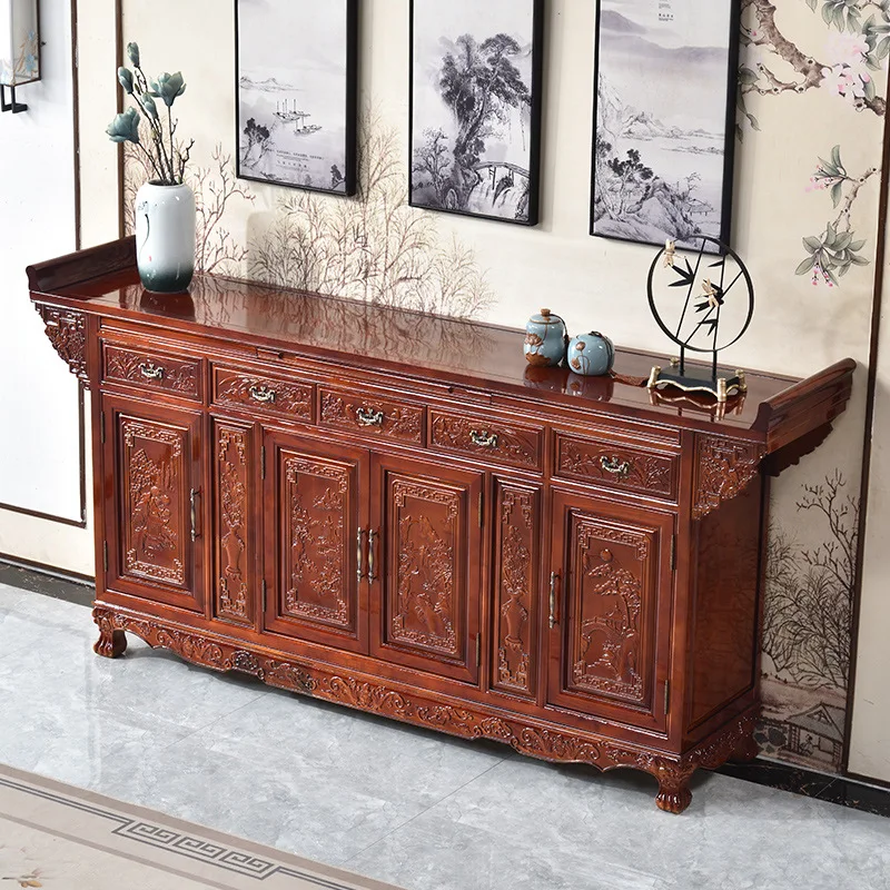 CZ 11 Solid Wood Altar Table Living Room Elevated TV Cabinet Buddha Table Carved Hall Eight Immortals Table
