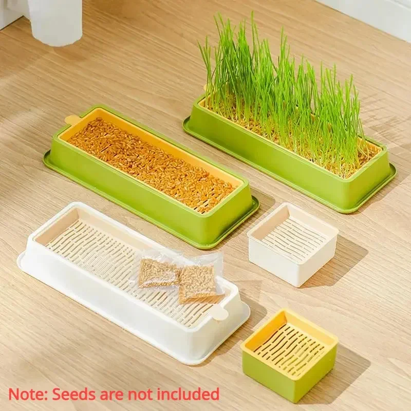 Nursery Tray Seed Germination Tray Cat Grass Growing Set Layered Feline Soilless Convenient Cat Grass Set 4 Styles Pet Supplies