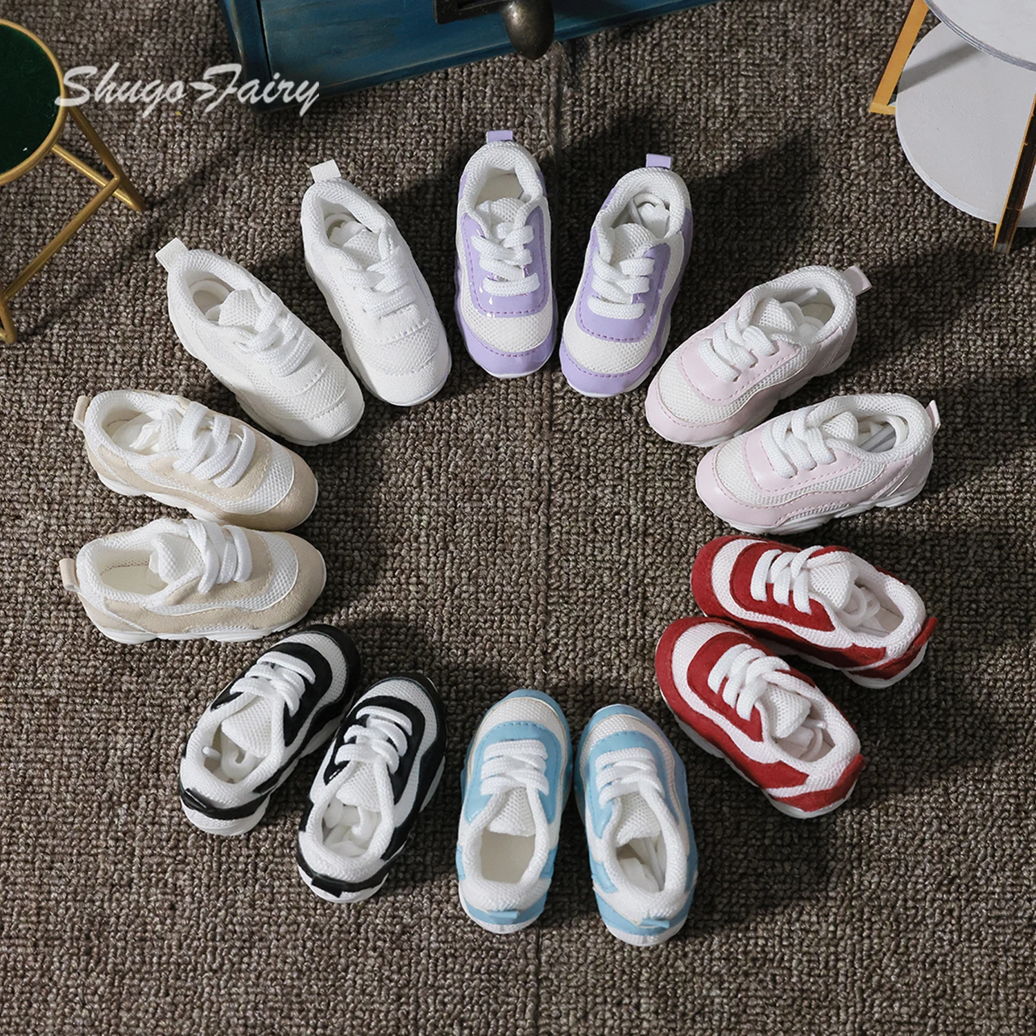 シュガフェアリー 1/4 ボールジョイントドール用シューズ モダーファッション 厚底スポーツ＆カジュアルシューズ ルッツフィート WX4-420 アクセサリー ミニシューズ