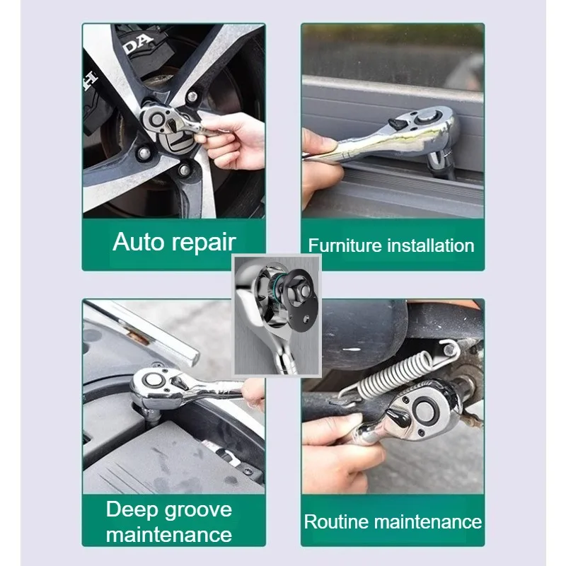 

Набор мини-ключей с трещоткой на 72 зубца, 1/4 3/8 1/2, привод, быстрый эффективный инструмент для ремонта автомобилей для ремонта плотного пространства, новинка