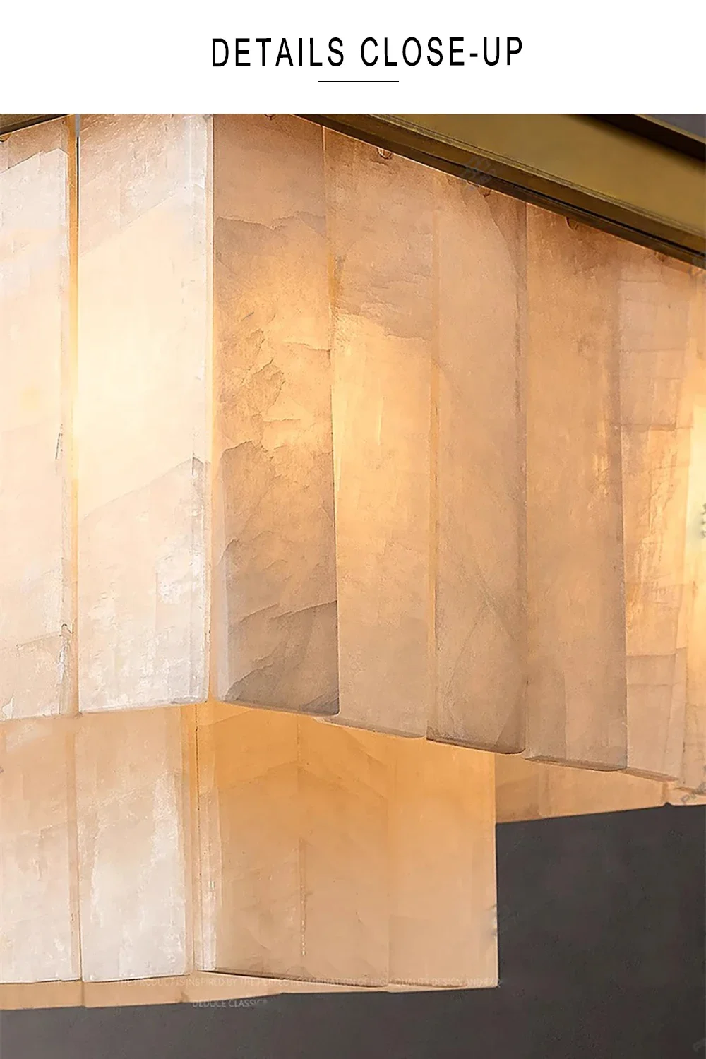 

Bronze Long Rectangle 59" Marble Pendant Light For Dining Room Kitchen Island Decoration Luxury Stone Hanging Lamp