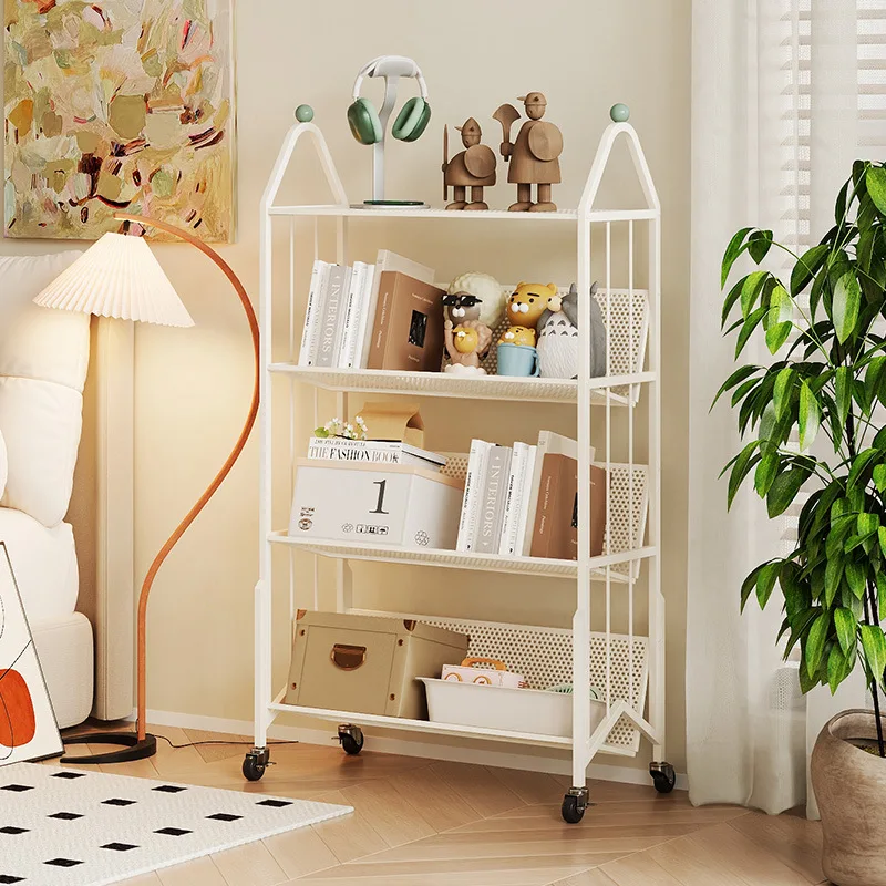 

Sub-living room against the wall wrought iron storage corner simple small bookcase storage