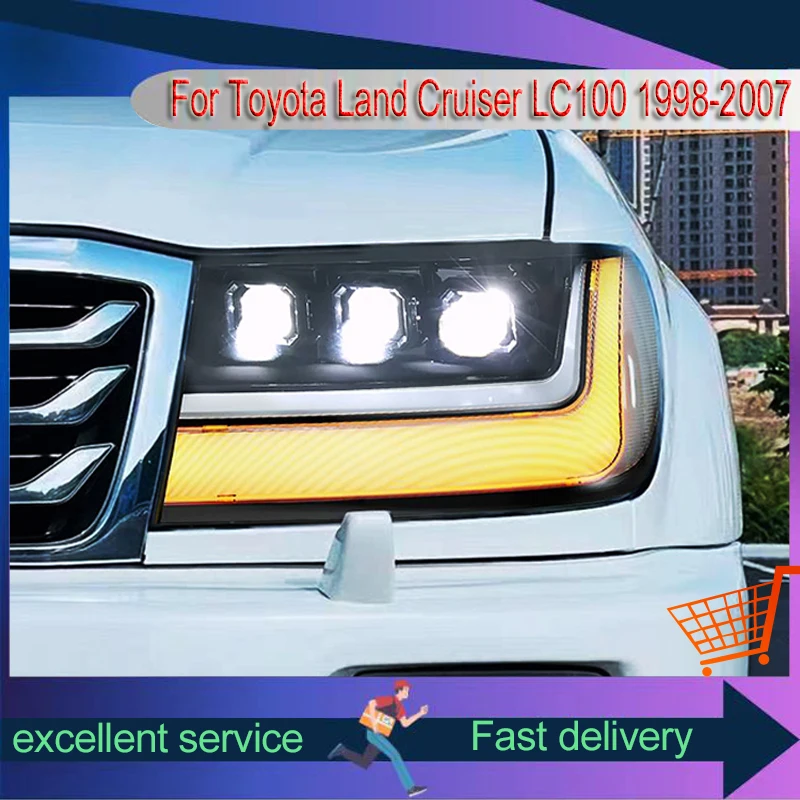 Car Parts For 1998-2007 Toyota Land Cruiser LC100 FJ100 4700 Headlight Upgrade LED DRL Lamps Vehicles Accessories Daylight Tool