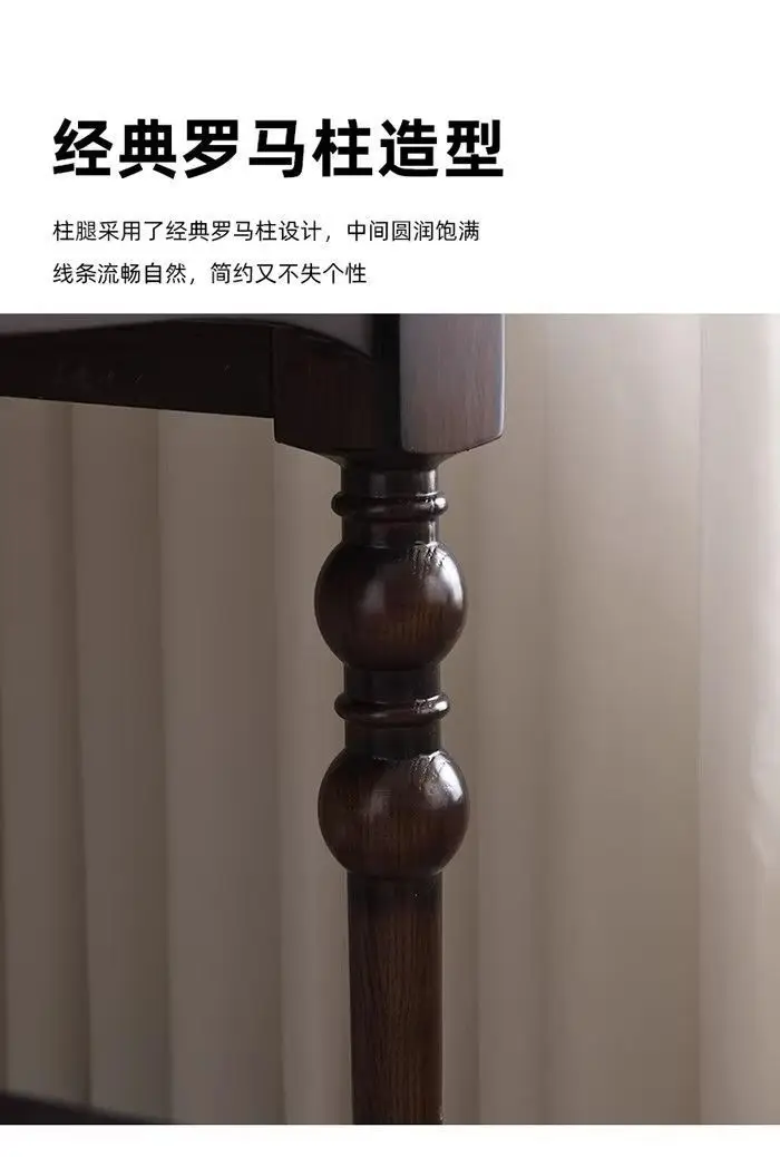 Solid wood desk and chair combination, retro style home desk, high-end writing desk