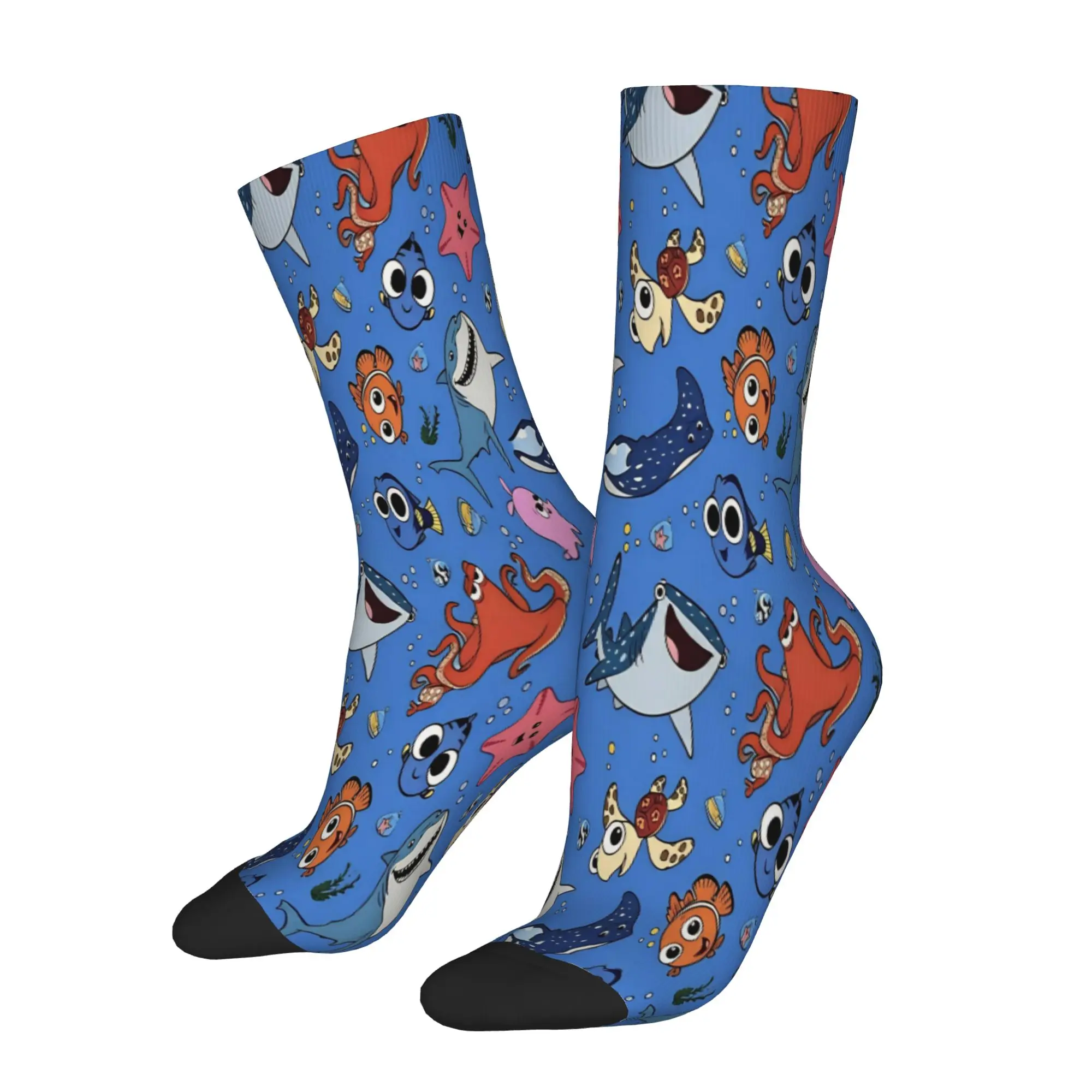 Nemos cartoon fish Socks for Women Men Merch All Seasons  Cute Middle Tube Socks Breathable
