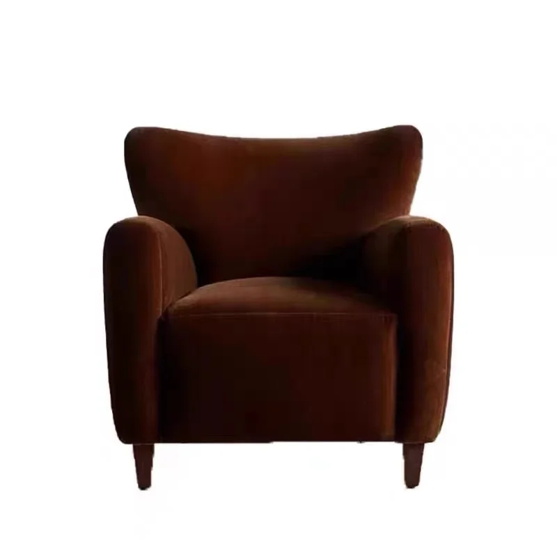 

Medieval sofa chair negotiates commercial single seat retro nostalgic velvet solid wood American simple tiger chair