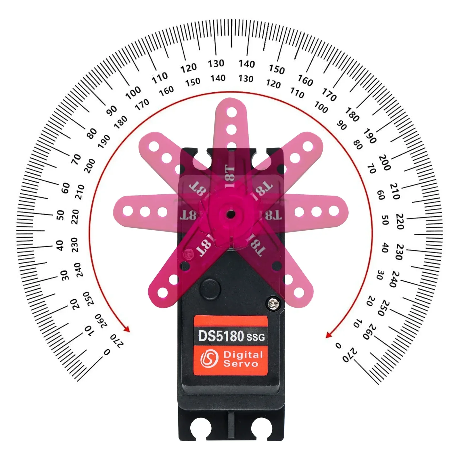 DS5180 Digital Servo 80KG 7.4V Motor Metal Robótico 180/270 Graus À Prova D 'Água IP66 Alto Torque com Braço para HPI Baja 5B SS RC Car