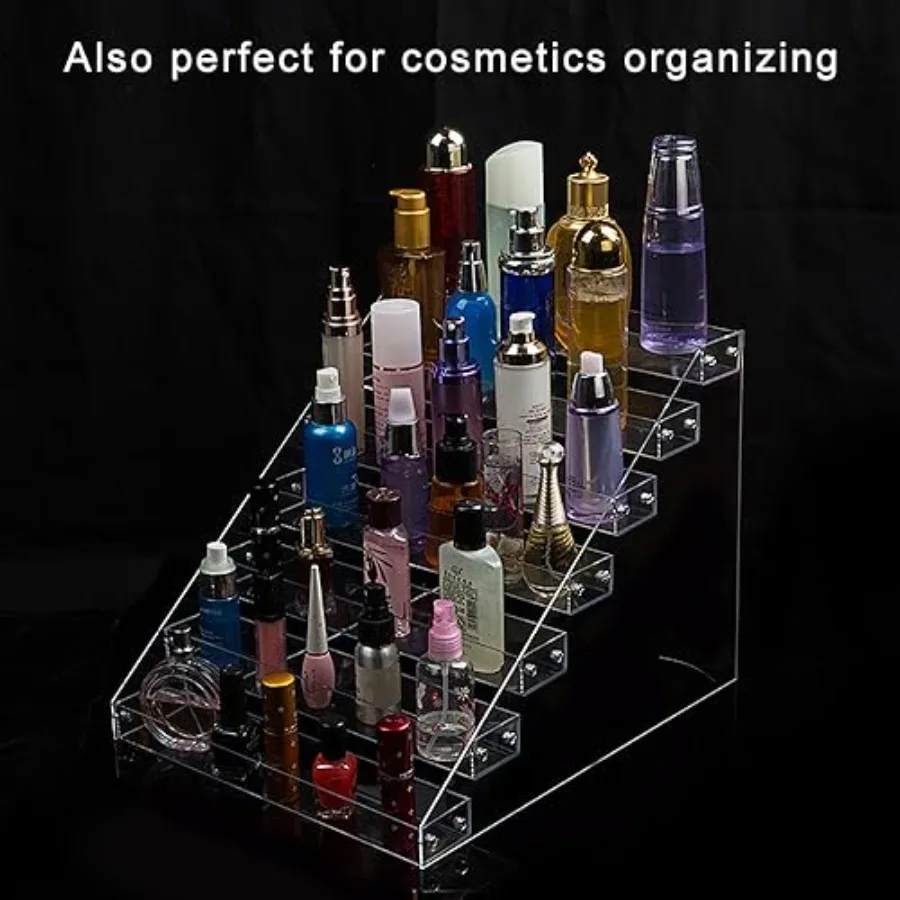 حامل منظم للنظارات الشمسية من الأكريليك الشفاف مكون من 7 طبقات لعرض النظارات والتخزين، حل مثالي لتسليط الضوء على النظارات