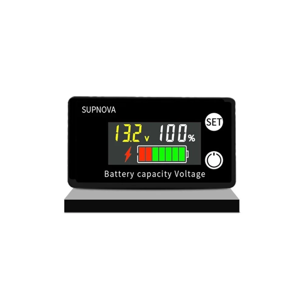 Battery Capacity Indicator DC 8V-100V Lead Acid Lithium LiFe PO4 Car Motorcycle Voltmeter Voltage Gauge 12V 24V 48V 72V