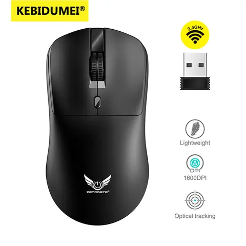 2.4G Wireless Mouse Ergonomic Adjustable 800-1200-1600 DPI Lightweight Rechargeable Office Gaming Mice For PC/Laptop/Macbook Pro
