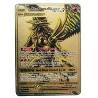Pokemon 32Style Cards Gold Metal Pokemon Cards English  Hard Iron Cards Mewtwo Pikachu Gx Charizard Vmax Package Game Coll