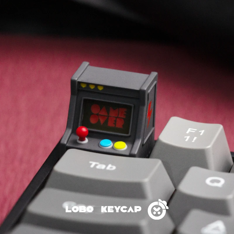 Lobo Tastenkappe Retro Arcade-Spiel Transluzente Kunstharz-Einzel-ESC-Tastenkappe Benutzerdefinierte Anime-Kultur-Tastenkappe für Mechanische Gaming-Tastaturen