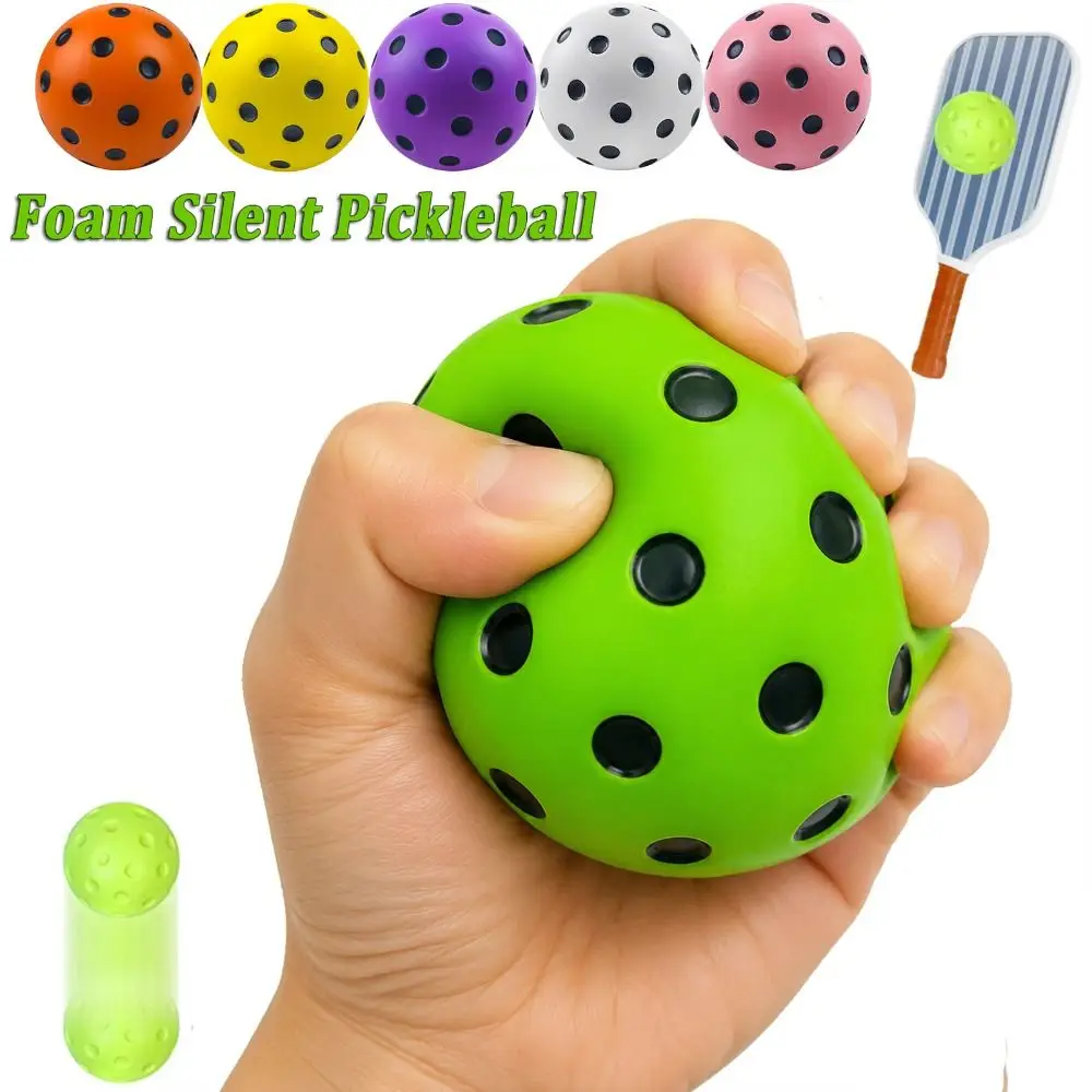 PU Foam Anti-stress Squeeze Pickleball Balls High Bounce Simulated Pickleball Squeeze Toy Portable Quiets Bounce Ball Fidget Toy