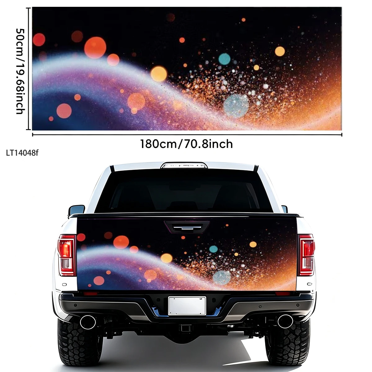 Watercolor Red Orange Gradient Tailgate Trunk Vinyl Decal Waterproof Car Wrap Sticker Auto Tuning Body Styling Decor Accessory