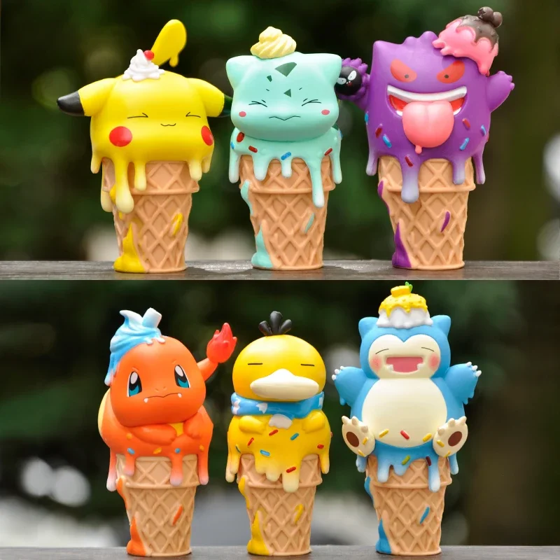

Pokemon Mini Figure Icecream Charmander Pikachu Squirtle Figure Kids toy Christmas gift