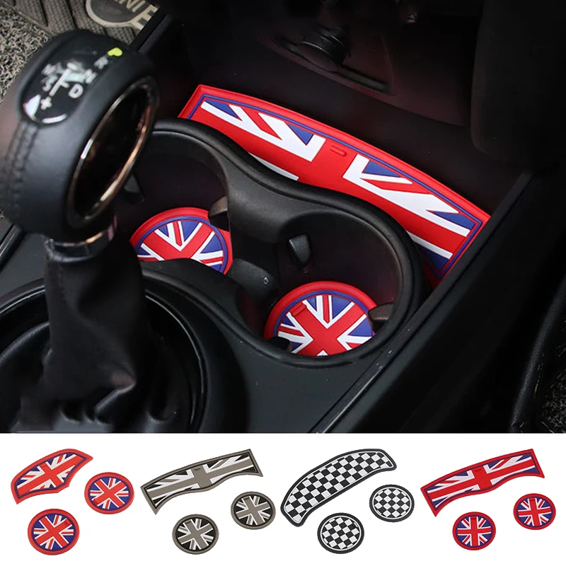 

3pcs Car Cup Pad Groove Coaster Auto Non-slip Mat Pad For Mini Cooper S JCW Clubman F54 F55 F56 F60 Countryman Car Accessories