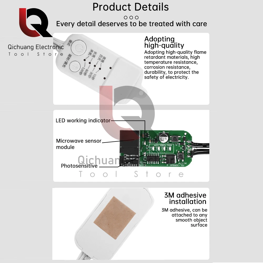 Imagem -04 - Interruptor do Sensor de Movimento para Faixa de Luz Led Usb Radar de Microondas Indução Sensor Humano Detector dc 6v24v