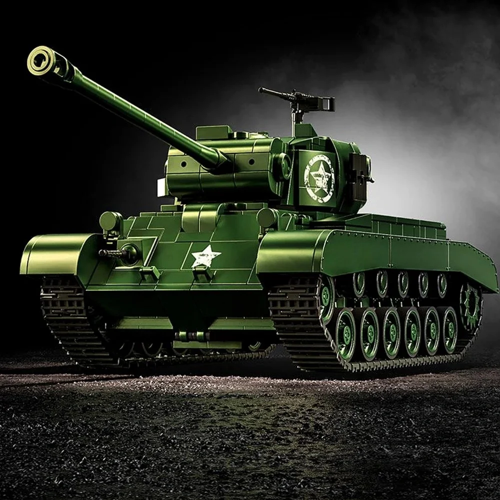 Bloc de construction de char moyen militaire WW2 M26 Pershing, avec 4 figurines, arme de char lourd, jouet d'assemblage à collectionner, cadeau pour enfants, nouvelle collection