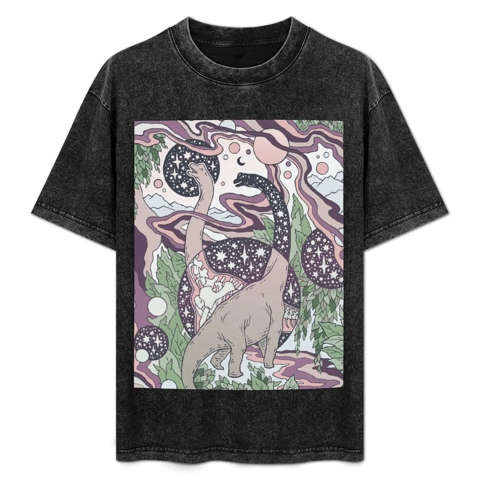 

Jurassic Portal Purple Haze Palette Dinosaur Science Fiction Art T-Shirt tops funny meme t-shirts T-shirt men
