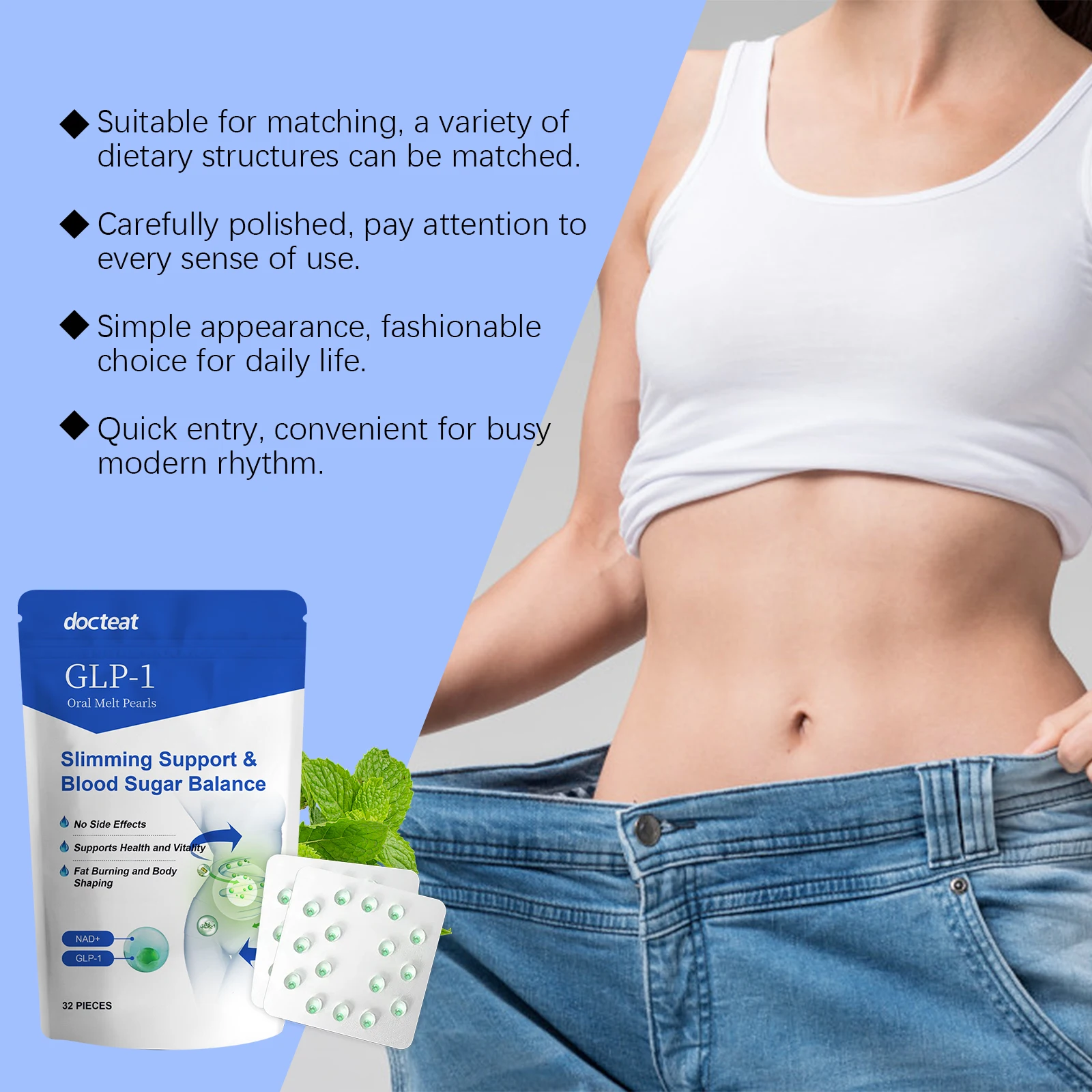 

Body Care Capsules Supports body management for a light, toned physique and sculpts your ideal shape.