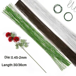 20Pcs Floral Wire High Quality Paper Covered Artificial BranchesIron Wire For DIY/nylon Flower Accessory green white and Coffee