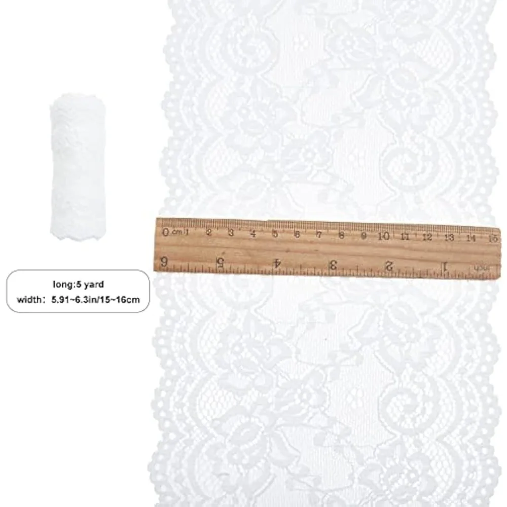 5 Yards Lace Roll White Cotton Lace Trim Fabric 6