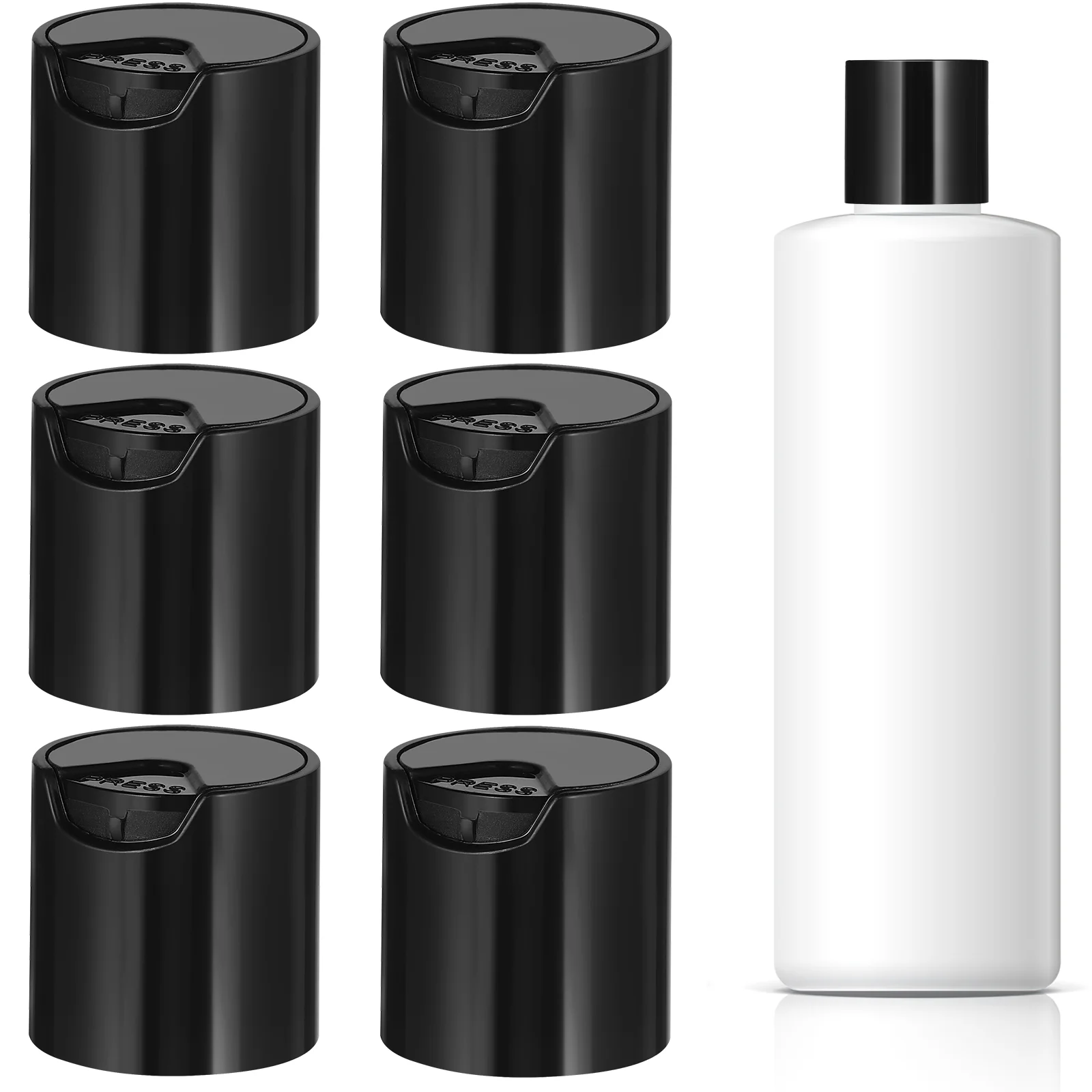 6 Pcs Flat Shoulder Bottle Cover Sufficient Quantity Covers Body Lotion Hats Plastic Squeeze Rust-free Lids Daily Usage Caps