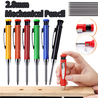 3Pcs/Set Creative Deep Hole Solid 2.8mm Woodworking Mechanical Pencil with Built-in Sharpener Carpenter Architect Drawing Tool