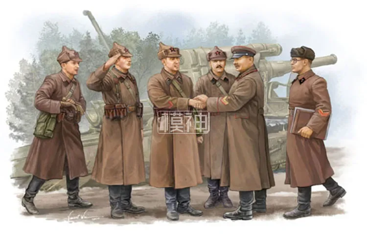 

Trumpeter Military Model Assembled Model Scene Doll Naked Baby 1/35 Soviet Army Chief Inspects Artillery 00428