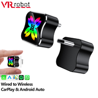 VR Robot USB C Wireless CarPlay Adapter for Apple IOS Android 2 IN 1 Plug&Play Android Auto AI Smart Box Cars from 2018