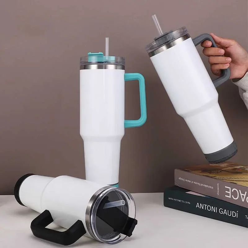 40OZ Sublimation Blank Tumbler Stainless Steel Vacuum Insulated Music Cup Wireless Audio Speaker Stereo Water Bottle Car Cup Mug