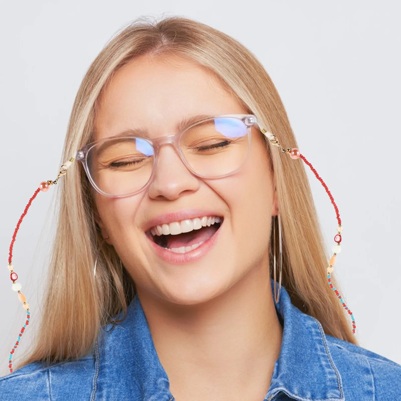 

Glasses Bead Chain Adjustable Sunglasses Beaded Everyday Lanyard Decorative Eyeglass Retainer Chains for Women