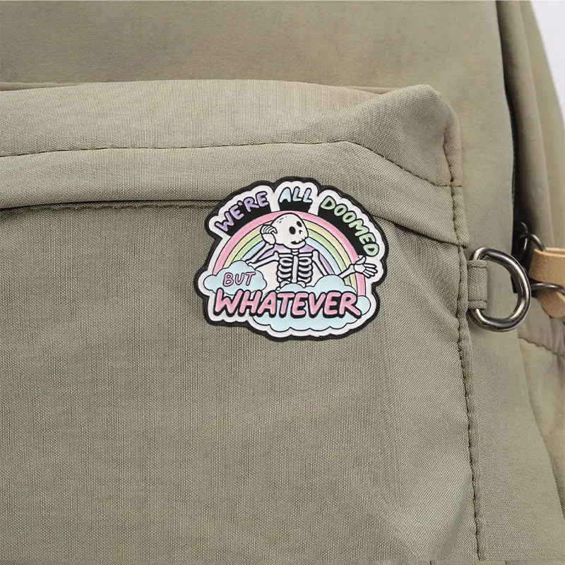 Gotisches Skelett Regenbogen-Text Emaille-Abzeichen Sarkastische Totenkopf-Anstecknadel Legierungs-Broschen Revers-Rucksack-Schmuck Geschenke für Punk-Accessoires – Detail 4