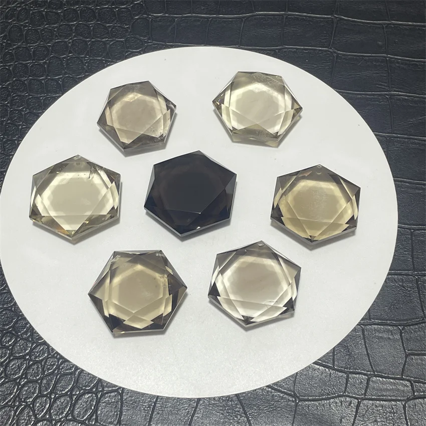 Natural crystal tea crystal large satellite pendant crystal plaything smoke crystal hexagram star