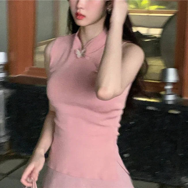 6652 النمط الوطني لطيف خارج الكتف شيونغسام طوق القوس الخصر التخسيس سبليت الداخلية سترة علوية للنساء #2