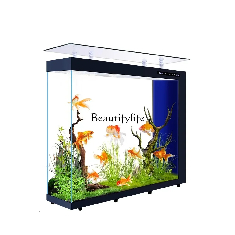 

Light luxury fish tank screen partition square large ultra-white glass ecological aquarium free of water change