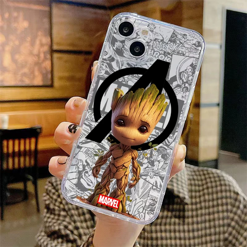 로켓 너구리 그루트 마블 아이폰 15 14 13 12 11 프로 맥스 6 6S 7 8 플러스 13 12 미니 X XR XS 맥스 휴대폰 케이스