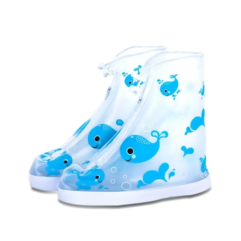 New Child Rainy Day Rainproof Cartoon Foot Cover Waterproof Boy Girl Rain Boot Covers Anti-slip Thickened Kids Baby Shoe Cover