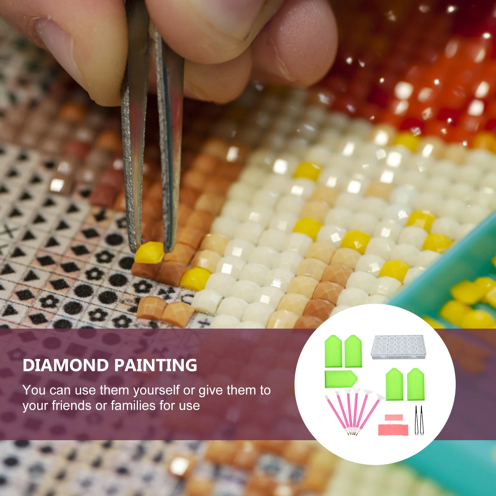 

1 set Tools Bead Rhinestone Sorting Tray Pen Set for DIY Art Crafts Diamond Art Supplies Plastic Tool Kit