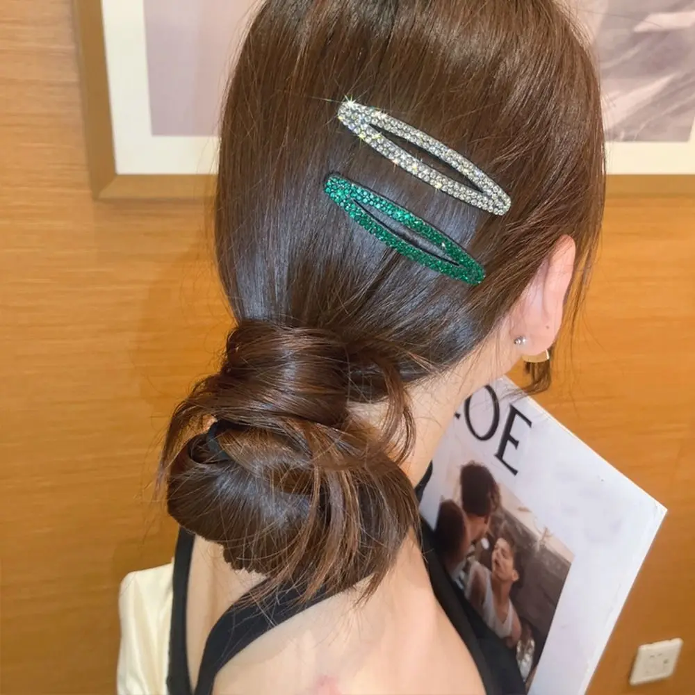 Cute Zircon Rhinestone BB Hair Clip Hairpin Diamond BB Clip Headwear Geometric Small Hair Clip Female