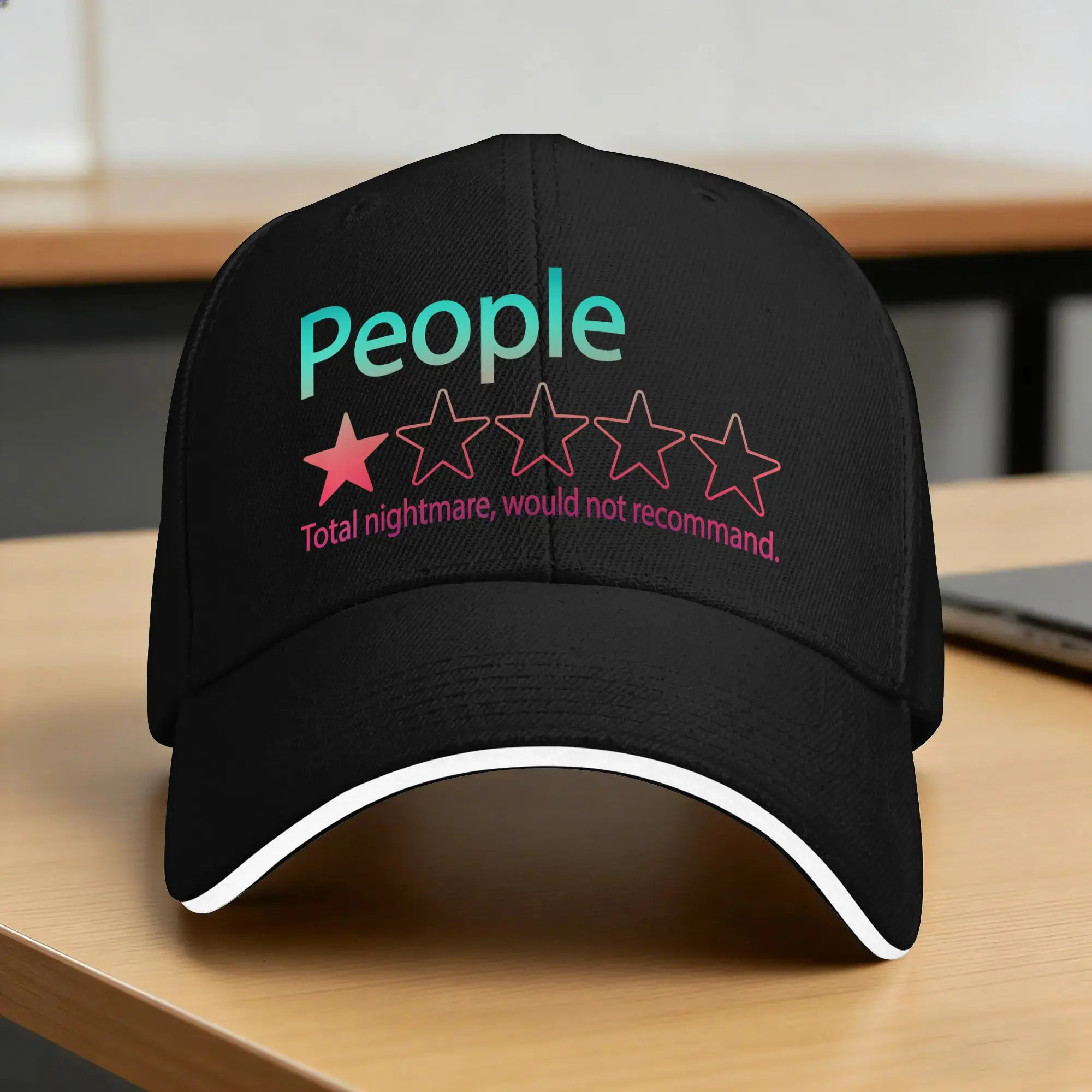 People Would Not Recommend One Star Total Nightmare Baseball Cap Summer Casual Trucker Hat For Female Male Sun Snapback Cap