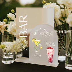 Wedding Bar Menu,Signature Drinks Sign,Silver Mirrored Acrylic Sign,Open Bar Sign,Signature Cocktails,His And Hers Drinks